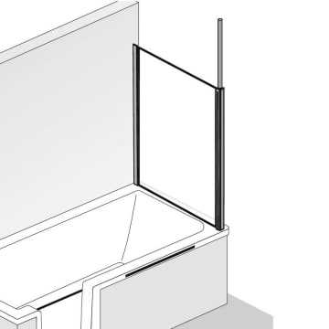 HSK Premium Softcube Seitenwand 70 cm zu Badewannenaufsatz Anschlag rechts