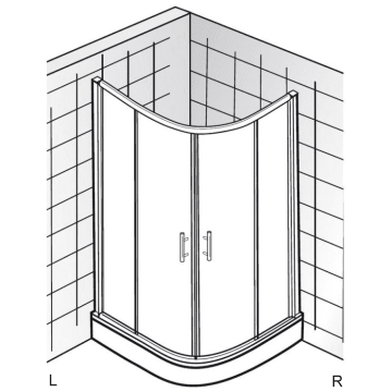 Hsk Favorit Gleittur Runddusche 80 X 90 Cm Megabad