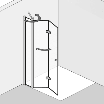 Hsk Walk In Exklusiv Drehfalttur An Nebenteil 140 Cm Anschlag Links 4207140 01 50 L Megabad