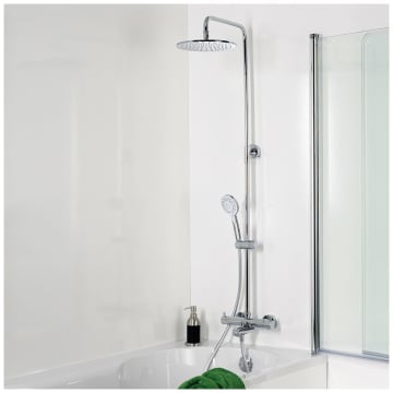 HSK Shower-Set Modell RS 200 Thermostat für Badewanne, Kopfbrause flach, rund 25 cm
