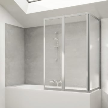 HÜPPE Combinett 2 Badewannenabtrennung mit breitem Segment Kunstglas 75 cm