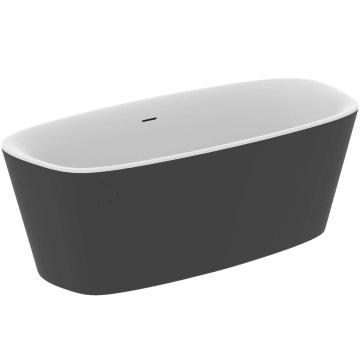 Ideal Standard Dea freistehende Körperform-Badewanne 170 x 75 cm, inkl. Ab- und Überlauflaufgarnitur