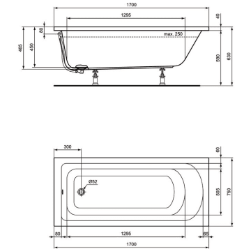 Ideal Standard Hotline Neu Korperform Badewanne K274601 Megabad