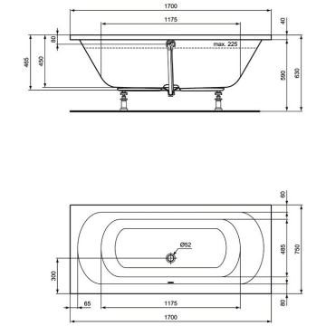 Ideal Standard Hotline Neu Duo Badewanne 170 X 75 Cm K274901 Megabad