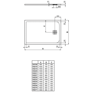 Ideal Standard Ultra Flat S Schiefer.Ideal Standard Ultra Flat S Rechteck Brausewanne 160 X 90 Cm K8277fr Megabad