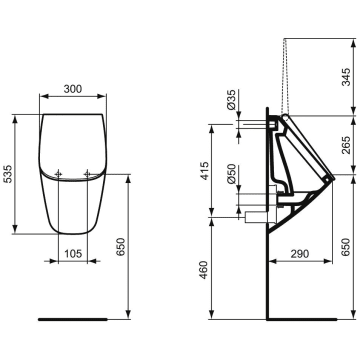 Ideal Standard Privo Ii Badezimmerurinal T261601 Megabad