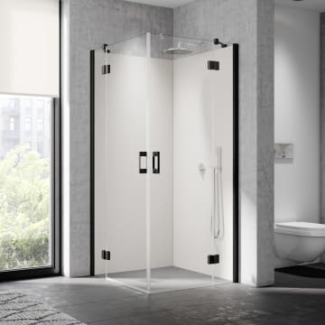 Kermi Dark Edition LIGA corner shower revolving door 75 x 200 cm, half part left