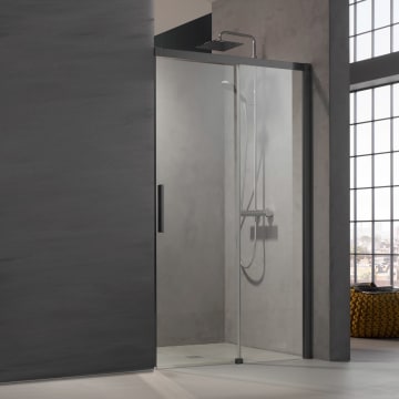 Kermi Dark Edition NICA sliding door for niche 130 x 200 cm, right stop