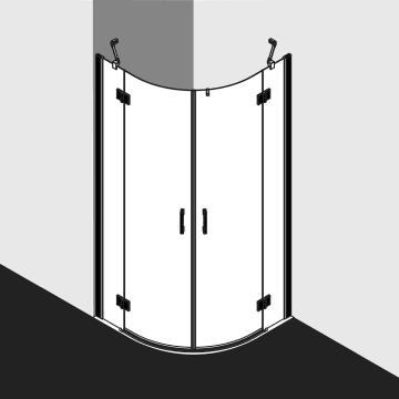 Kermi Dark Edition LIGA quadrant double swing door 90 x 200 cm