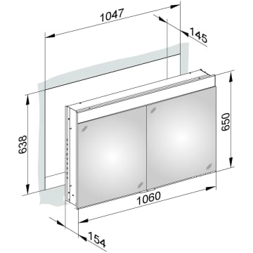 Keuco Edition 400 Einbau-Spiegelschrank mit einstellbarer Lichtfarbe