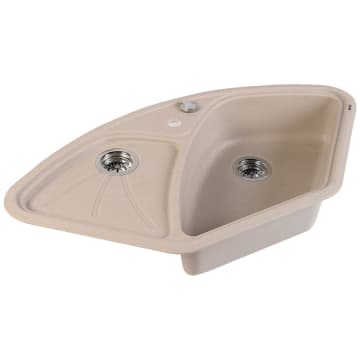 Kronenbach Stonesink Eck-Einbau-Küchenspüle 105 x 56 cm KB0192BE - MEGABAD