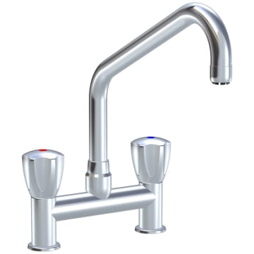 KWC Gastro two-handle sink bridge mixer for professional kitchen, height 29.7 cm