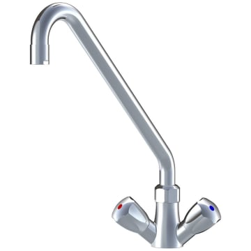 KWC Gastro two-handle sink mixer with high swivel spout for professional kitchen