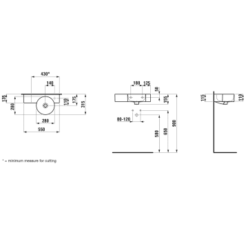 Laufen Val Handwaschbecken 55 X 31 5 Cm Ablage Links Mit 1 Hahnloch Mit Uberlauf H8152840001061 Megabad