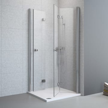 Planplus Eckeinstieg Mit Falttur 90 X 90 X 195 Cm Mbppeefs90 Megabad