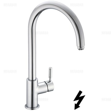 Architekt 100 Küchenarmatur Niederdruck mit schwenkbarem Auslauf rund