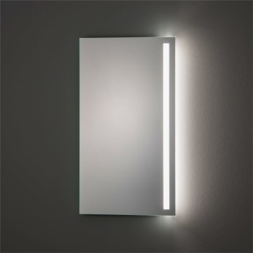 SKY LED Spiegel 45 x 80 cm, mit satiniertem Lichtausschnitt rechts