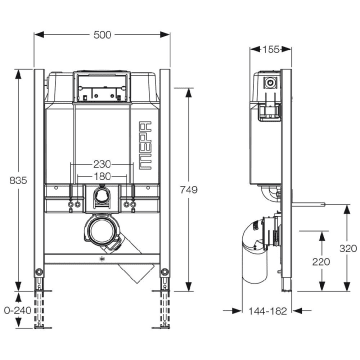 Mepa Varivit Wc Element Spulkasten Sanicontrol Typ B31 85 Cm