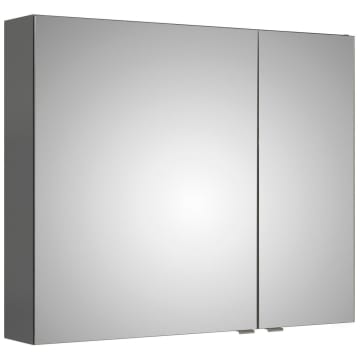 Pelipal Balto Spiegelschrank 60 x 17 x 70,3 cm große Tür links, mit LED Aufsatzleuchte 40 cm in schwarz matt