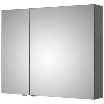 Pelipal Balto Spiegelschrank 60 x 17 x 70,3 cm große Tür rechts, mit LED Aufsatzleuchte 40 cm in schwarz matt