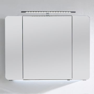 Pelipal Balto Spiegelschrank 85 x 17 x 72 cm mit LED Aufsatzleuchte, Waschplatzbeleuchtung