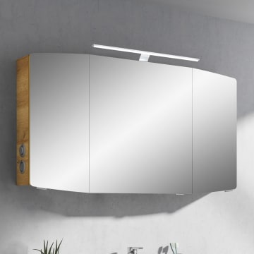 Pelipal Cassca Spiegelschrank 120 x 17 x 67 cm mit LED Beleuchtung, Modul links außen, Waschplatzbeleuchtung