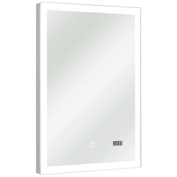 pelipal s34 led spiegel 50 x 70 cm mit umlaufender led beleuchtung uhr 980 835 022 megabad