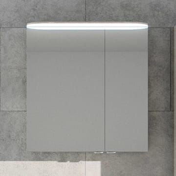 Pelipal Pineo Spiegelschrank 70 x 17 x 72,3 cm mit LED Lichtkranz, große Tür links, Modul links außen