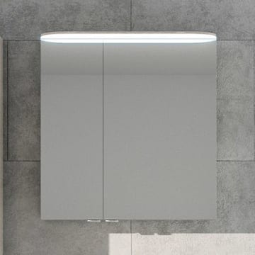 Pelipal Pineo Spiegelschrank 70 x 17 x 72,3 cm mit LED Lichtkranz, große Tür rechts, Modul links außen