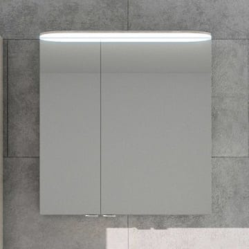 Pelipal Pineo Spiegelschrank 70 x 17 x 72,3 cm mit LED Lichtkranz, große Tür rechts, Modul unten