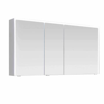 Pelipal Serie 6010 (Solitaire) Spiegelschrank 134 x 17,6 x 70,9 cm mit LED-Lichtkranz und LED-Profil, große Tür rechts