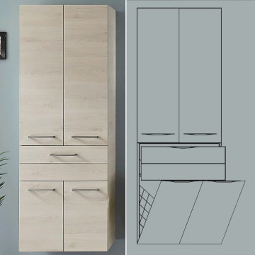 Pelipal Solitaire 6025 Hochschrank 60 X 33 X 168 Cm Mit 2