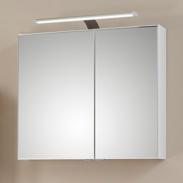 Pelipal Serie 6110 (Solitaire) Spiegelschrank 80 cm inkl. LED-Aufsatzleuchte, Anschlag links