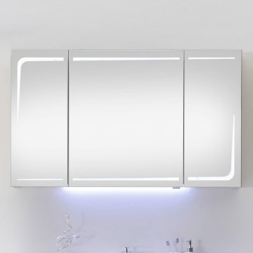 Pelipal Serie 7005 (Solitaire) Spiegelschrank 120 x 17 x 70 cm, mit Waschplatzbeleuchtung und LED Beleuchtung in den Türen