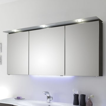Pelipal Serie 7005 (Solitaire) Spiegelschrank 150 x 17 x 72,4 cm mit LED Beleuchtung im Kranz und Waschplatzbeleuchtung