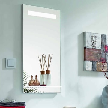 Puris for Guests Flächenspiegel 40 x 80 cm, mit LED-Lichtfenster oben