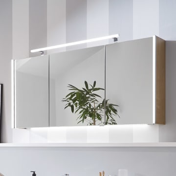Puris Linea Spiegelschrank 130 cm mit 2 LED-Beleuchtungsprofilen