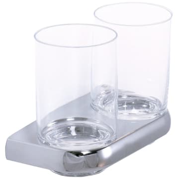 Bravat Metasoft Doppelter Glashalter mit klaren Gläsern Ø 6,5 cm