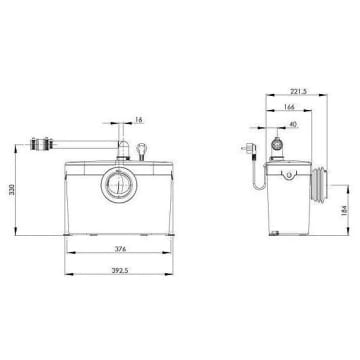 SFA Sanibroy WC-Kleinhebeanlage - Kompakt Für Toiletten - Einfache Installation & Automatik-Betrieb