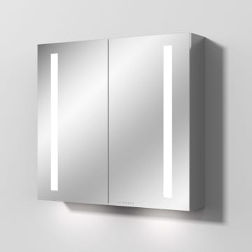 Sanipa Reflection Aluminium-Spiegelschrank ALEX 80 mit LED-Beleuchtung, mit Lichtsteuerung