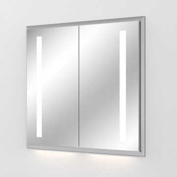 Sanipa Reflection aluminum wall mirror cabinet WILMA 85 with LED lighting