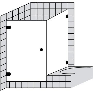 Sprinz BS-Dusche 150 Tür mit verkürzter Seitenwand bis 90 x 90 x 200 cm