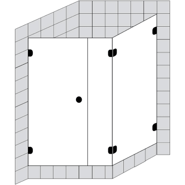 Sprinz BS-Dusche 150 Tür mit Seitenwand bis 90 x 90 x 200 cm