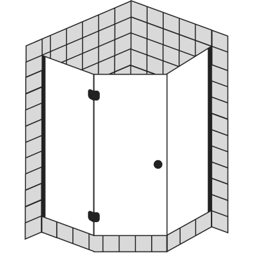 Sprinz BS-Dusche Fünfeckdusche mit Tür 90 x 90 x 200 cm teilgerahmt, Anschlag links