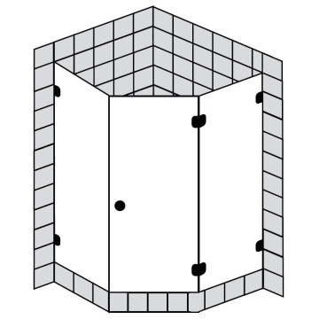 Sprinz BS-Dusche Fünfeckdusche mit Tür bis 100 x 100 x 200 cm