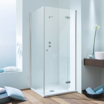 Sprinz BS-Dusche Tür mit Festelement und Seitenwand 100 x 100 x 200 cm, Türanschlag rechts
