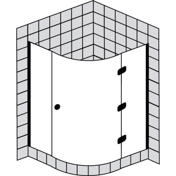 Sprinz Fortuna quadrant 90 x 90 x 200 cm, R: 52 cm door hinge right