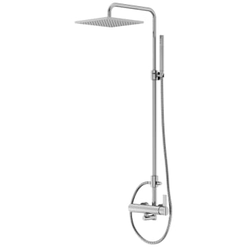 Treos series 195 single lever mixer shower system with rain shower 25 x 25 cm