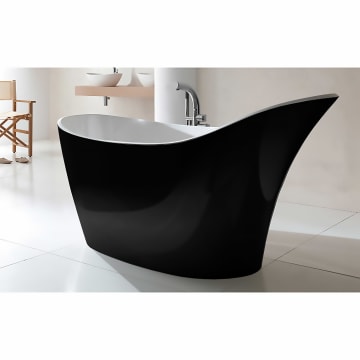 Victoria Albert Amalfi Badewanne Freistehend Schwarz Klavierlack Aml N Bk No Megabad