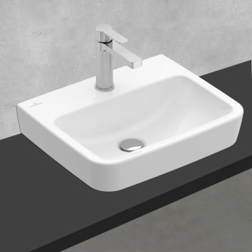 Villeroy & Boch O.novo Aufsatz-Handwaschbecken 45 x 37 cm ohne Überlauf, 1 Hahnloch